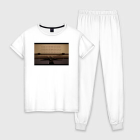 Женская пижама хлопок с принтом The Shining в Тюмени, 100% хлопок | брюки и футболка прямого кроя, без карманов, на брюках мягкая резинка на поясе и по низу штанин | the shining | vdosadir | сияние | стэнли кубрик