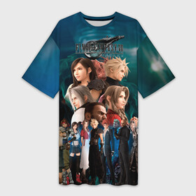 Платье-футболка 3D с принтом Final Fantasy VII Remake в Тюмени,  |  | баррет уоллес | мидгар. шинра. лавина. клауд страйф | солдат | тифа