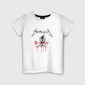 Детская футболка хлопок с принтом METALLICA в Тюмени, 100% хлопок | круглый вырез горловины, полуприлегающий силуэт, длина до линии бедер | kurt kobein | metallica | rock | курт кобейн | металика | металлика | рок | супер звезда