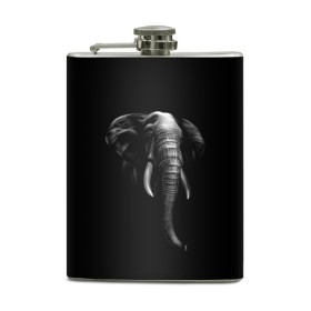 Фляга с принтом Слон в Тюмени, металлический корпус | емкость 0,22 л, размер 125 х 94 мм. Виниловая наклейка запечатывается полностью | арт | животные | звери | слон | слоны