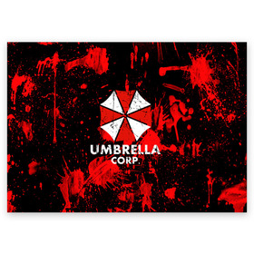 Поздравительная открытка с принтом UMBRELLA в Тюмени, 100% бумага | плотность бумаги 280 г/м2, матовая, на обратной стороне линовка и место для марки
 | biohazard | blood | coronavirus | evil | monster | resident evil | umbrella | virus | абстракция | амбрелла | вирус | игра | коронавирус | кровь | логотип | монстр | опасность | пандемия