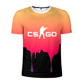 Мужская футболка 3D спортивная с принтом CS GO GRADIENT в Тюмени, 100% полиэстер с улучшенными характеристиками | приталенный силуэт, круглая горловина, широкие плечи, сужается к линии бедра | cs go | cs going | кс го | кс го кейс | кс го скин | скачивать кс. | скины cs go