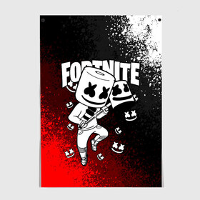 Постер с принтом FORTNITE x MARSHMELLO в Тюмени, 100% бумага
 | бумага, плотность 150 мг. Матовая, но за счет высокого коэффициента гладкости имеет небольшой блеск и дает на свету блики, но в отличии от глянцевой бумаги не покрыта лаком | fortnite | fortnite 2 | fortnite x маршмелло | ikonik | marshmello | ninja | ninja streamer | иконик | ниндзя | пили | фортнайт | фортнайт 2 | фортнайт глава 2