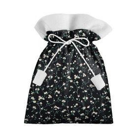 Подарочный 3D мешок с принтом Сакура на черном в Тюмени, 100% полиэстер | Размер: 29*39 см | Тематика изображения на принте: сакура | узоры | цветы | черная
