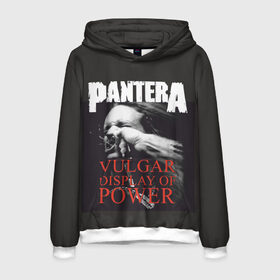 Мужская толстовка 3D с принтом PANTERA VULGAR OF POWER в Тюмени, 100% полиэстер | двухслойный капюшон со шнурком для регулировки, мягкие манжеты на рукавах и по низу толстовки, спереди карман-кенгуру с мягким внутренним слоем. | Тематика изображения на принте: pantera vulgar display of power | rock | вульгарный альбом | музыка | пантера | рок группа