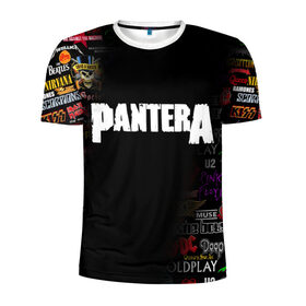 Мужская футболка 3D спортивная с принтом PANTERA в Тюмени, 100% полиэстер с улучшенными характеристиками | приталенный силуэт, круглая горловина, широкие плечи, сужается к линии бедра | Тематика изображения на принте: pantera | pantera rock | rock | пантера | пантера рок. | рок