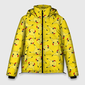 Мужская зимняя куртка 3D с принтом PIKACHU в Тюмени, верх — 100% полиэстер; подкладка — 100% полиэстер; утеплитель — 100% полиэстер | длина ниже бедра, свободный силуэт Оверсайз. Есть воротник-стойка, отстегивающийся капюшон и ветрозащитная планка. 

Боковые карманы с листочкой на кнопках и внутренний карман на молнии. | pika | pika pika | pikachu | pokemon | детектив пикачу | пика | пикачу | покемон