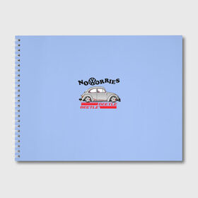 Альбом для рисования с принтом Volkswagen Beetle в Тюмени, 100% бумага
 | матовая бумага, плотность 200 мг. | Тематика изображения на принте: volkswagen beetle | авто | битл | гонки | жук | машина | фольц | фольцваген