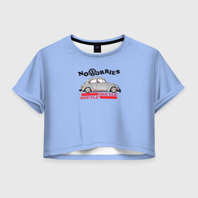 Женская футболка Crop-top 3D с принтом Volkswagen Beetle в Тюмени, 100% полиэстер | круглая горловина, длина футболки до линии талии, рукава с отворотами | volkswagen beetle | авто | битл | гонки | жук | машина | фольц | фольцваген