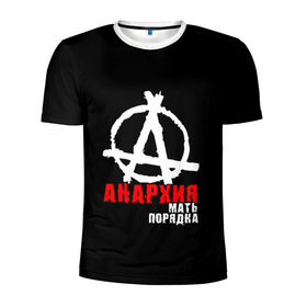 Мужская футболка 3D спортивная с принтом Анархия мать порядка в Тюмени, 100% полиэстер с улучшенными характеристиками | приталенный силуэт, круглая горловина, широкие плечи, сужается к линии бедра | анархист | анархия | анархия мать порядка | байкер | рок | рокер | тени свободы