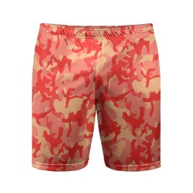 Мужские шорты спортивные с принтом Оранжевый камуфляж в Тюмени,  |  | camouflage | camuflage | kamouflage | orange | pink | абстракция | камуфляж | комуфляж | оранжевый | пятна | розовый