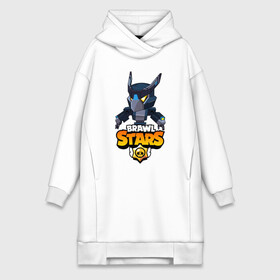 Платье-худи хлопок с принтом BRAWL STARS CROW BLACK в Тюмени,  |  | bibi | brawl stars | crow | leon | leon shark | max | mecha crow | mr.p | phoenix | sally leon | sprout | stars | unicorn | virus 8 bit | werewolf | биби | ворон | леон | оборотень | пингвин