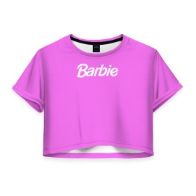 Женская футболка Crop-top 3D с принтом Barbie в Тюмени, 100% полиэстер | круглая горловина, длина футболки до линии талии, рукава с отворотами | barbie | барби | кукла | кукла барби