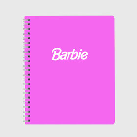 Тетрадь с принтом Barbie в Тюмени, 100% бумага | 48 листов, плотность листов — 60 г/м2, плотность картонной обложки — 250 г/м2. Листы скреплены сбоку удобной пружинной спиралью. Уголки страниц и обложки скругленные. Цвет линий — светло-серый
 | Тематика изображения на принте: barbie | барби | кукла | кукла барби