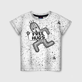 Детская футболка 3D с принтом FREE HUGS в Тюмени, 100% гипоаллергенный полиэфир | прямой крой, круглый вырез горловины, длина до линии бедер, чуть спущенное плечо, ткань немного тянется | Тематика изображения на принте: 7 remake | aerith | fantasy | ff7 | final | ps4 | red | shinra | square enix | vii remake | vii ремейк | айрис | последняя | ред | фантазия | фф7 | шинра