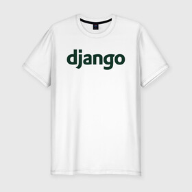 Мужская футболка хлопок Slim с принтом Django в Тюмени, 92% хлопок, 8% лайкра | приталенный силуэт, круглый вырез ворота, длина до линии бедра, короткий рукав | Тематика изображения на принте: django | джанго