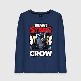 Женский лонгслив хлопок с принтом B S MECHA CROW в Тюмени, 100% хлопок |  | bibi | brawl stars | crow | leon | leon shark | max | mecha crow | mr.p | phoenix | sally leon | sprout | stars | unicorn | virus 8 bit | werewolf | биби | ворон | леон | оборотень | пингвин