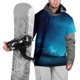 Накидка на куртку 3D с принтом Ночное поле в Тюмени, 100% полиэстер |  | горы | звёздное небо | небо | ночь | облака | поле