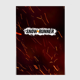 Постер с принтом SNOWRUNNER в Тюмени, 100% бумага
 | бумага, плотность 150 мг. Матовая, но за счет высокого коэффициента гладкости имеет небольшой блеск и дает на свету блики, но в отличии от глянцевой бумаги не покрыта лаком | snow runner | snowrunner | snowrunner игра | дальнобойщик. | сноу раннер | сноураннер