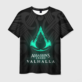 Мужская футболка 3D с принтом ASSASSINS CREED VALHALLA в Тюмени, 100% полиэфир | прямой крой, круглый вырез горловины, длина до линии бедер | s creed | ассасин | ассасин крид. | скандинавия