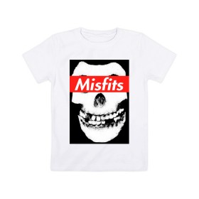 Детская футболка хлопок с принтом Misfits в Тюмени, 100% хлопок | круглый вырез горловины, полуприлегающий силуэт, длина до линии бедер | clash | cure | horror | horrorpunk | linkin park | misfits | punk | punkrock | ramones | король и шут | панкрок
