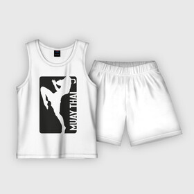 Детская пижама с шортами хлопок с принтом Muay Thai в Тюмени,  |  | Тематика изображения на принте: boxing | fight | kickboxing | mma | muay thai | бои без правил | мма | муай тай | тайский бокс