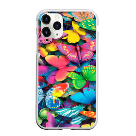 Чехол для iPhone 11 Pro матовый с принтом Радужный рой в Тюмени, Силикон |  | бабочка | бабочки | белый | бирюзовый | зеленый | красный | розовый | серый | синий | фиолетовый | яркий цвет
