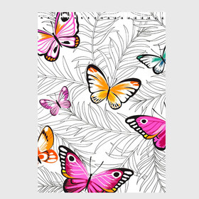 Скетчбук с принтом Яркий рой в Тюмени, 100% бумага
 | 48 листов, плотность листов — 100 г/м2, плотность картонной обложки — 250 г/м2. Листы скреплены сверху удобной пружинной спиралью | Тематика изображения на принте: бабочки | белый | желтый | оранжевый | прозрачный | розовый | фиолетовый | чёрный