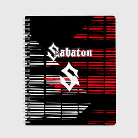 Тетрадь с принтом SABATON в Тюмени, 100% бумага | 48 листов, плотность листов — 60 г/м2, плотность картонной обложки — 250 г/м2. Листы скреплены сбоку удобной пружинной спиралью. Уголки страниц и обложки скругленные. Цвет линий — светло-серый
 | sabaton | даниель муллбак | йоаким броден | крис рёланд | оскар монтелиус | пэр сундстрём | рикард сунден | сабатон | тоббе энглунд | томми юханссон | ханнес ван дал