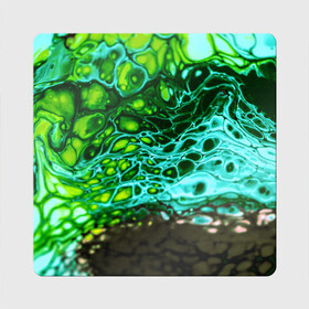 Магнит виниловый Квадрат с принтом Кислотные разводы краски в Тюмени, полимерный материал с магнитным слоем | размер 9*9 см, закругленные углы | doodling | pattern | textures | tiles | абстракция | бирюзовый | градиент | детали | дудлинг | зеленый | капли | кислота | кляксы | коллаж | коричневый | краска | микс | паттерны | полоски | пятна | салатный | смесь