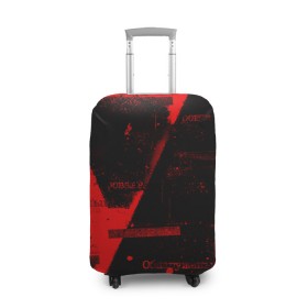 Чехол для чемодана 3D с принтом Grunge art red в Тюмени, 86% полиэфир, 14% спандекс | двустороннее нанесение принта, прорези для ручек и колес | art | grunge | red | арт | буквы | гранж | красный | надпись | символы | слова | сообщение | текст | фраза | фразы