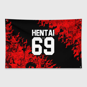 Флаг-баннер с принтом HENTAI [02] в Тюмени, 100% полиэстер | размер 67 х 109 см, плотность ткани — 95 г/м2; по краям флага есть четыре люверса для крепления | ahegao | anime | japan | manga | sempai | senpai | аниме | ахегао | лицо | манга | семпай | сенпай | япония
