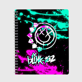Тетрадь с принтом Blink-182 (6) в Тюмени, 100% бумага | 48 листов, плотность листов — 60 г/м2, плотность картонной обложки — 250 г/м2. Листы скреплены сбоку удобной пружинной спиралью. Уголки страниц и обложки скругленные. Цвет линий — светло-серый
 | Тематика изображения на принте: blink | music | rock | блинк | музыка | рок