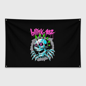 Флаг-баннер с принтом Blink-182 (8) в Тюмени, 100% полиэстер | размер 67 х 109 см, плотность ткани — 95 г/м2; по краям флага есть четыре люверса для крепления | blink | music | rock | блинк | музыка | рок