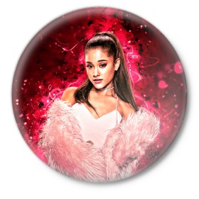 Значок с принтом Ariana в Тюмени,  металл | круглая форма, металлическая застежка в виде булавки | ariana grande | music | singer | альбом | ариана гранде | арт | девушки | звезда | знаменитость | любимые | музыка | певцы | персонаж | портрет | сша