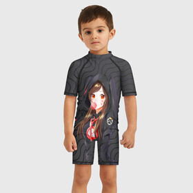 Детский купальный костюм 3D с принтом Аниме девочка зайка в Тюмени, Полиэстер 85%, Спандекс 15% | застежка на молнии на спине | Тематика изображения на принте: аниме | девушка | зайка