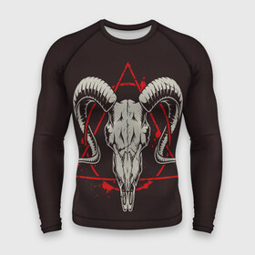 Мужской рашгард 3D с принтом Культ в Тюмени,  |  | demon | devil | fashion | goat | hell | horror | monster | satan | skull | style | ад | демон | дьявол | козёл | мода | монстр | сатана | стиль | ужас | череп