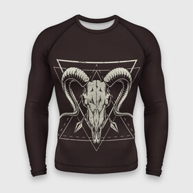 Мужской рашгард 3D с принтом Культ в Тюмени,  |  | demon | devil | fashion | goat | hell | horror | monster | satan | skull | style | ад | демон | дьявол | козёл | мода | монстр | сатана | стиль | ужас | череп