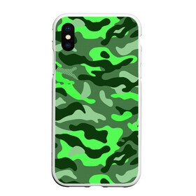 Чехол для iPhone XS Max матовый с принтом CAMOUFLAGE GREEN в Тюмени, Силикон | Область печати: задняя сторона чехла, без боковых панелей | Тематика изображения на принте: camouflage | армия | военная форма | военный | вооружение | вооруженные силы | защита | защитный цвет | зеленый | камуфляж | маскировка | солдат | униформа | форма