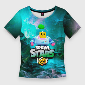 Женская футболка 3D Slim с принтом Sprout Brawl Stars в Тюмени,  |  | brawl | brawl stars | sprout | бравл | бравл старс | росток | спраут | спраут brawl stars | спроут