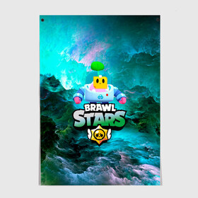 Постер с принтом Sprout Brawl Stars в Тюмени, 100% бумага
 | бумага, плотность 150 мг. Матовая, но за счет высокого коэффициента гладкости имеет небольшой блеск и дает на свету блики, но в отличии от глянцевой бумаги не покрыта лаком | brawl | brawl stars | sprout | бравл | бравл старс | росток | спраут | спраут brawl stars | спроут