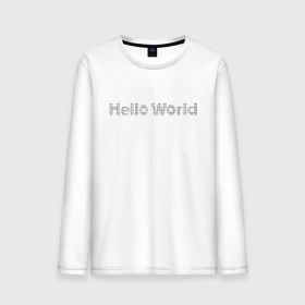 Мужской лонгслив хлопок с принтом Hello, World! в Тюмени, 100% хлопок |  | Тематика изображения на принте: hello world | привет мир | программирование | хеллоу ворлд