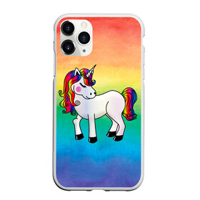 Чехол для iPhone 11 Pro Max матовый с принтом Радужный единорог в Тюмени, Силикон |  | baby | градиент | грива | девочки | детские | единорог | красивый | лето | лошадка | любовь | малыш | милый | мультик | популярный | радуга | разноцветный | рисунок | хвост | яркий