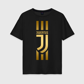 Женская футболка хлопок Oversize с принтом JUVENTUS в Тюмени, 100% хлопок | свободный крой, круглый ворот, спущенный рукав, длина до линии бедер
 | cr7 | fc juventus | football | juve | juventus | ronaldo | sport | роналдо | спорт | футбол | ювентус