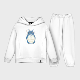 Детский костюм хлопок Oversize с принтом My Neighbor Totoro синий заяц в Тюмени,  |  | Тематика изображения на принте: totoro | аниме | мой сосед тоторо | мультфильм | тоторо | фэнтези | хаяо миядзаки