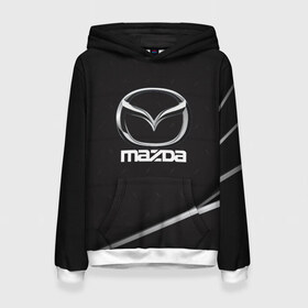 Женская толстовка 3D с принтом MAZDA в Тюмени, 100% полиэстер  | двухслойный капюшон со шнурком для регулировки, мягкие манжеты на рукавах и по низу толстовки, спереди карман-кенгуру с мягким внутренним слоем. | amg | auto | bmw | honda | jdm | mercedes | nissan | porsche | racing | sport | subar | toyota | автомобил | автомобильные | киа | лексус | марка | машины | митсубиси | ниссан | порше | спорт | субару | тесла | тойота | хонда