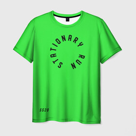 Мужская футболка 3D с принтом Stationary Run в Тюмени, 100% полиэфир | прямой крой, круглый вырез горловины, длина до линии бедер | russia running | russiarunning | бег | раша ранинг | спорт