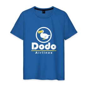Мужская футболка хлопок с принтом Dodo Airlines в Тюмени, 100% хлопок | прямой крой, круглый вырез горловины, длина до линии бедер, слегка спущенное плечо. | animal crossing | dodo airlines | new horizons | авиаперевозчик | вымышленная компания | доставка | мем | мемы | почта | самолёты | транспорт