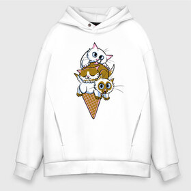 Мужское худи Oversize хлопок с принтом Ice Cream Cats в Тюмени, френч-терри — 70% хлопок, 30% полиэстер. Мягкий теплый начес внутри —100% хлопок | боковые карманы, эластичные манжеты и нижняя кромка, капюшон на магнитной кнопке | animal | cat | cute | kitty | meow | друг | еда | животные | киска | китти | кот | котенок | котик | кошечка | кошка | лев | леопард | милый | мороженое | мур | мяу | пантера | питомец | рысь | тигр | улыбка