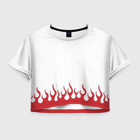 Женская футболка Crop-top 3D с принтом 4-ый Хокаге (Спина) в Тюмени, 100% полиэстер | круглая горловина, длина футболки до линии талии, рукава с отворотами | 